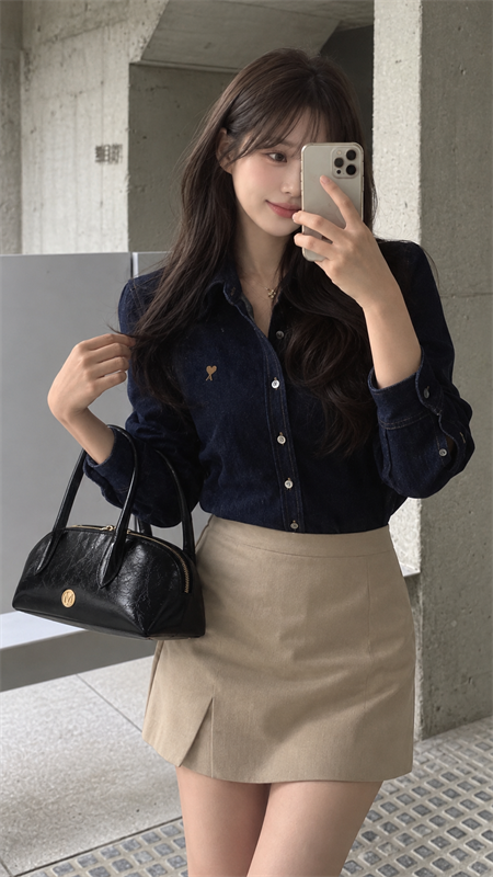 AMI 데님 셔츠