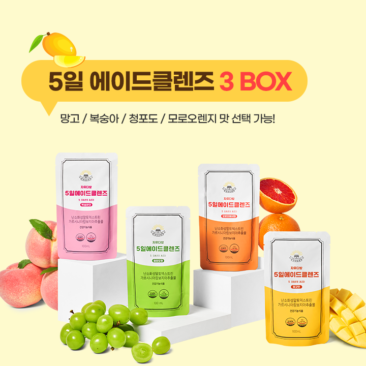 [자유다방 5일에이드 클렌즈] 3박스 맛 선택