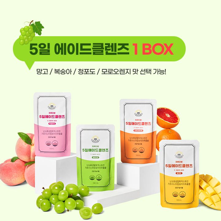 [자유다방 5일에이드 클렌즈] 100ml x 5일 1박스 맛 선택