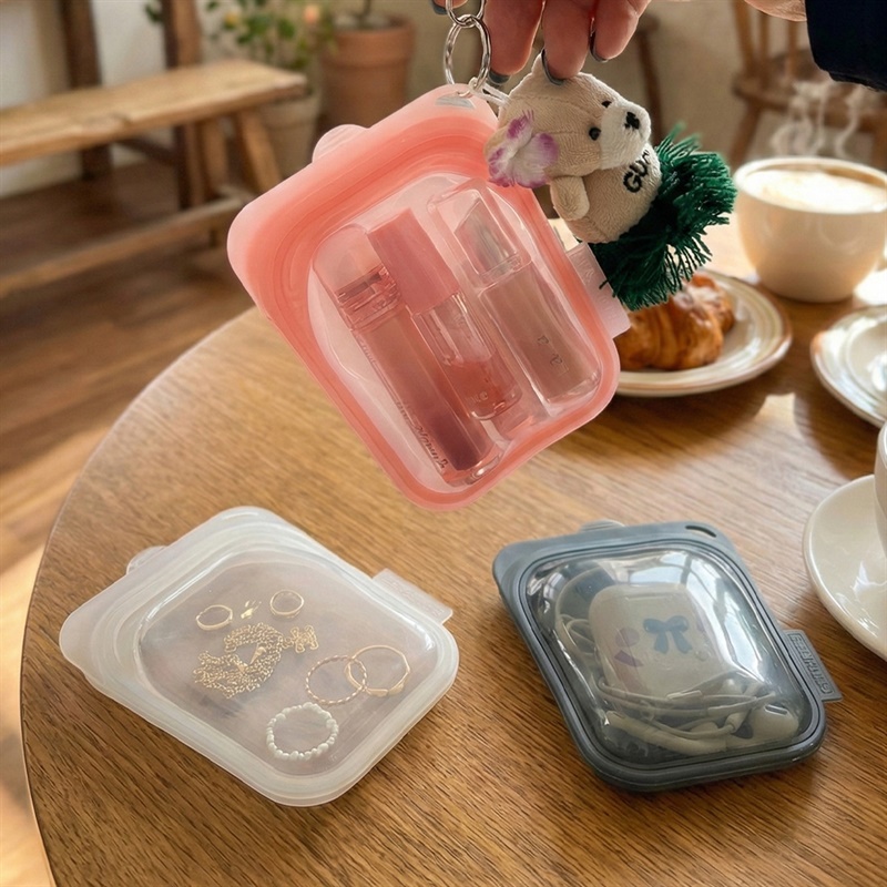 실리콘 미니 포켓 파우치 1+1