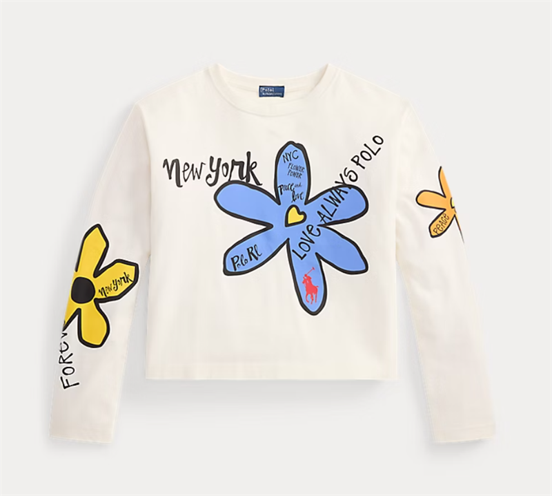 [희정공구]폴로랄프로렌 우먼 플로럴 그래픽 저지 롱슬리브 티