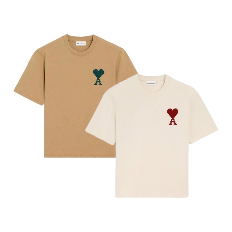 아미 빅로고 자수 오버핏 반팔티