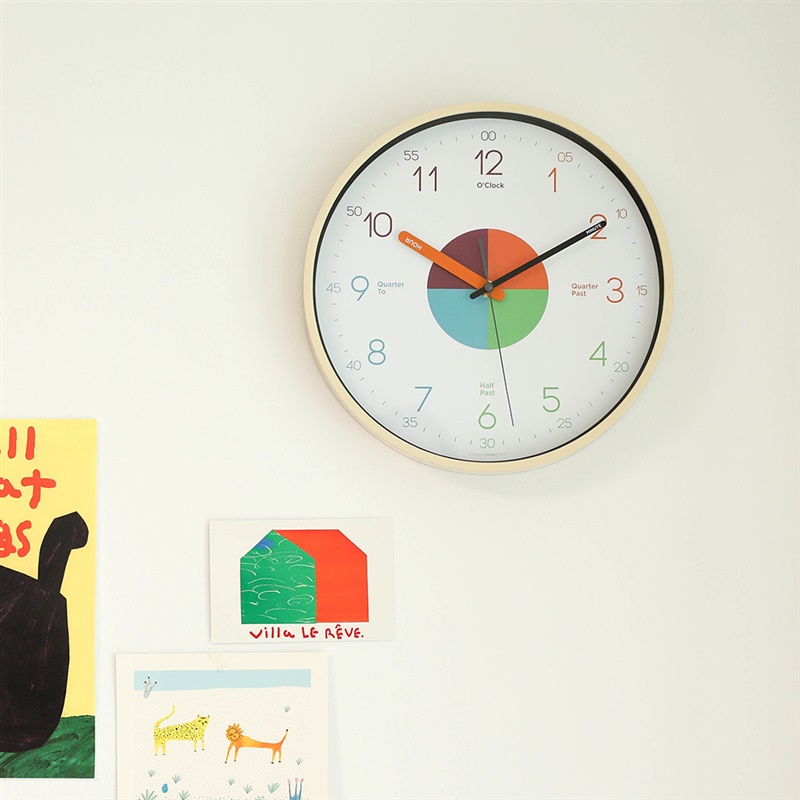 엘맘이랑 x 무아스 무소음 교육용 벽시계 2종