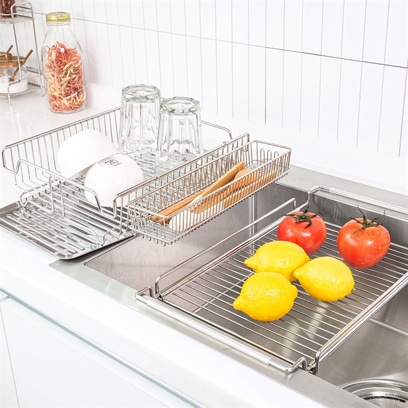 [설집X스토피아] 스토피아 슬라이드 싱크랙 겸용 식기건조대 풀세트