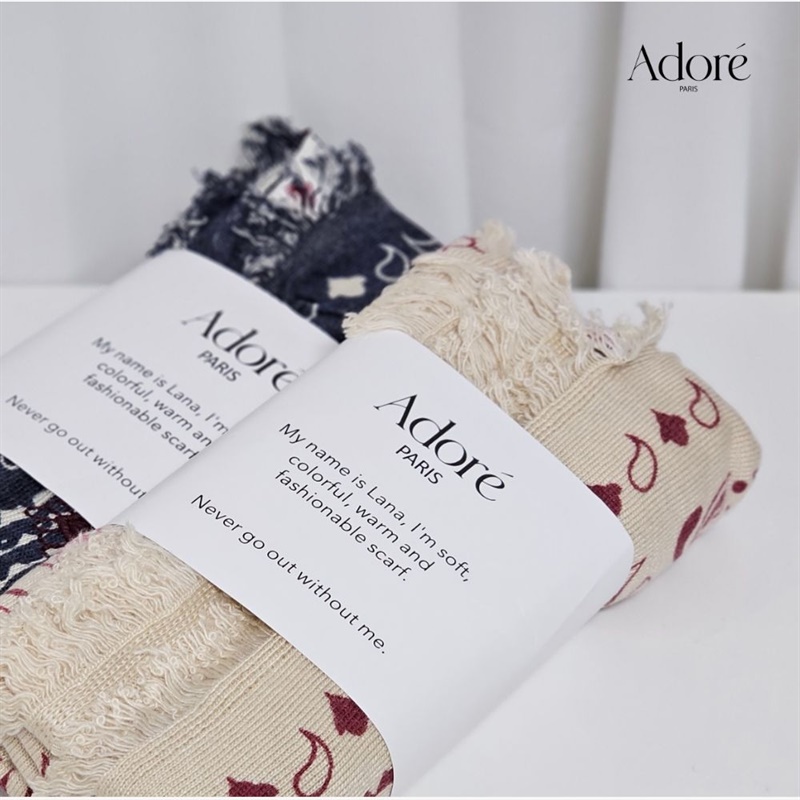 바이듀X아도레 파리 울 자수 스카프