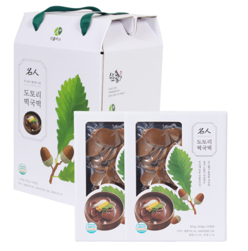 국산 100% 
도토리떡국떡 선물세트!!
(무형문화유산 '묵장 조계숙 명인'이 직접 만든 떡국떡)