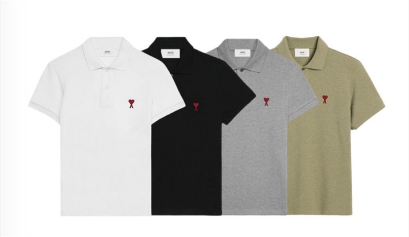 아미(Ami)  스몰하트 로고  남녀공용 카라티 기획전