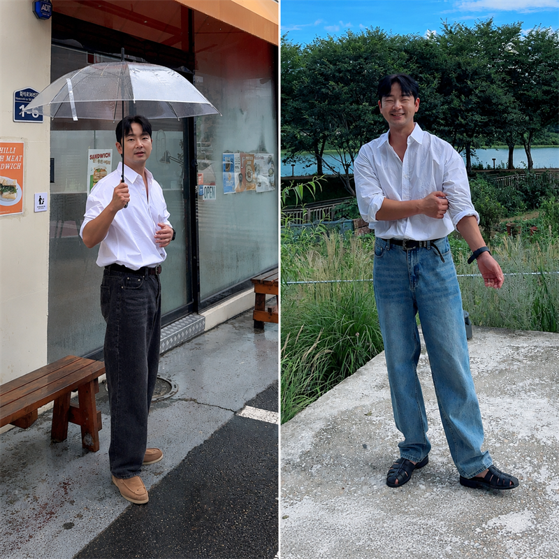 레귤러 세미와이드 데님팬츠