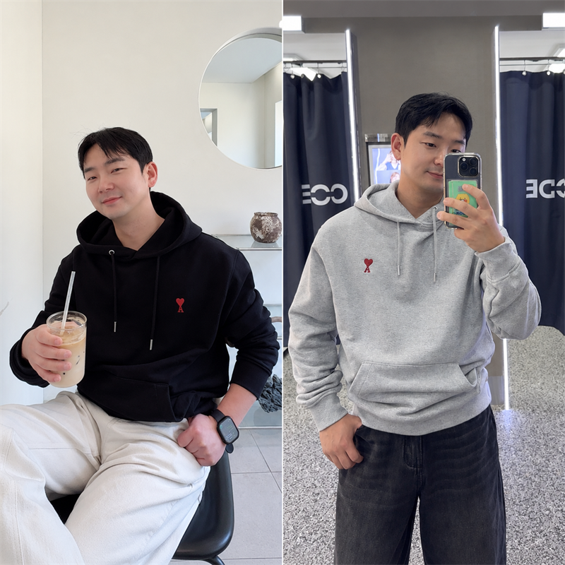 아미(ami) 스몰하트 남녀공용 후드티